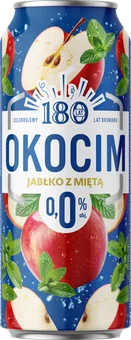 Zdjęcie produktu - Piwo Okocim jablko z miętą 0,5l 0% puszka