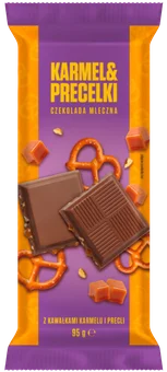 Zdjęcie produktu - Czekolada mleczna karmel&precelki Millano 95g