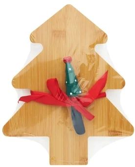 Zdjęcie produktu - Deska bambusowa z nożykiem do masła 26,5x17cm BN25