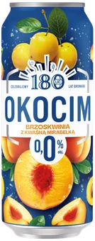 Piwo Okocim brzoskwinia mirabelka 0,5l 0% puszka widok główny 