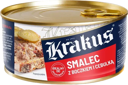 Zdjęcie produktu - Smalec z boczkiem i cebulką Krakus 300g