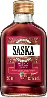 Likier Saska wiśnia z rumem 90ml 25% widok 1