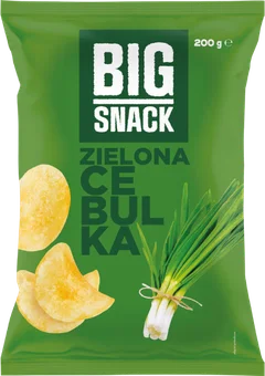 Chipsy zielona cebulka Big Snack 200g widok główny