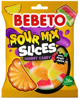 Żelki sour mix slices Bebeto 130g widok 1