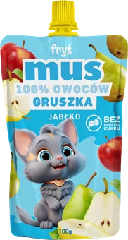 Zdjęcie produktu - Mus gruszka jabłko Fryś 100g