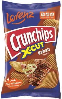 Chipsy Crunchips X-cut kebab z cebulką 130g widok 1