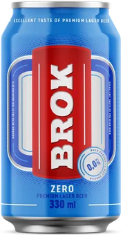 Piwo Brok lager 330ml 0% puszka widok główny
