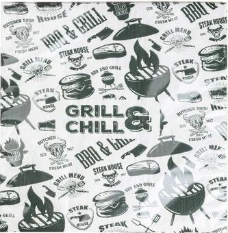 Zdjęcie produktu - Serwetki papierowe Grill&Chill 33x33cm 40szt
