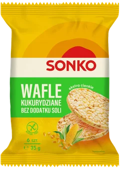 Zdjęcie produktu - Wafle kukurydziane bez dodatku soli Sonko 35g