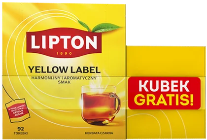 Zestaw herbat czarn Lipton 2x(92x2g)+ kubek gratis widok główny 