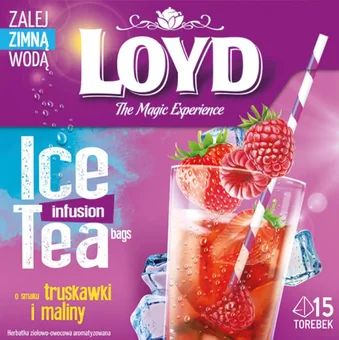 Herbatka na zimno Ice Tea trus malina Loyd 15x2,5g widok 1