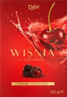 Bombonierka wiśnia w alkoholu Deliss 312g widok 1
