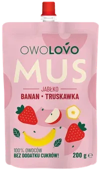 Mus jabłko banan truskawka Owolovo 200g widok 1