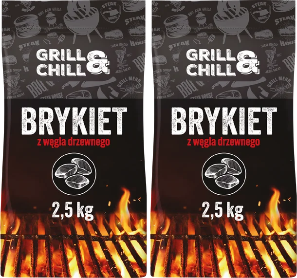 Brykiet z węgla drzewnego Grill&Chill 2,5kg widok 1
