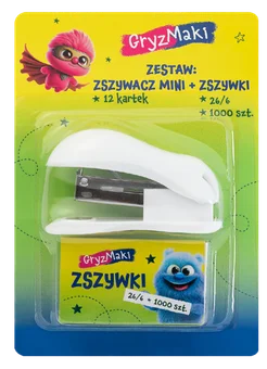 Mini zszywacz ze zszywkami mix Gryzmaki SZ26 widok 1
