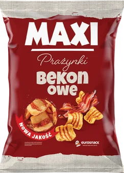 Prażynki Maxi o smaku bekonowym Eurosnack 130g widok główny 