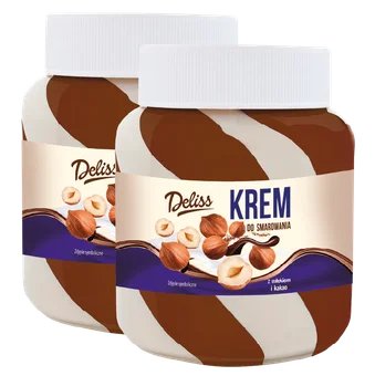 Krem kakaowo mleczno orzechowy Deliss 400g widok 1
