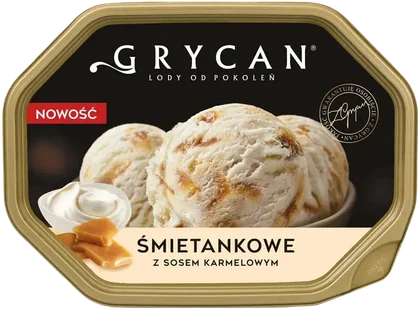 Lody Grycan śmietankowe z sosem karmelowym 0,9l widok 1