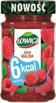 Zdjęcie produktu - Dżem malinowy niskokaloryczny Łowicz 200g