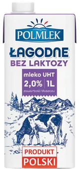 Mleko UHT 2% bez laktozy łagodne Polmlek 1l widok główny 