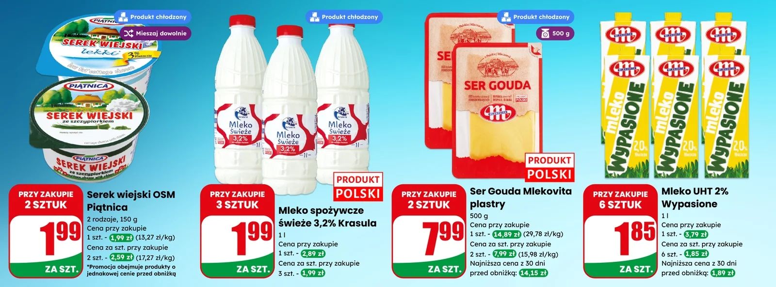 Nabiał teraz taniej w DINO!