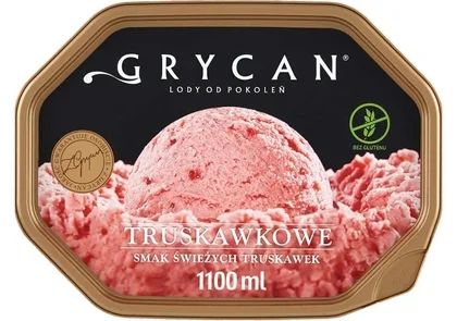 Lody Grycan truskawkowe 1,1l widok 1
