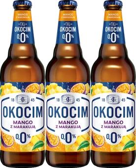 Piwo Okocim mango marakuja 0,5l 0% but. zw. widok 1