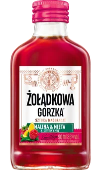 Zdjęcie produktu - Likier Żołądkowa gorzka malina mięta cyt 90ml 25%