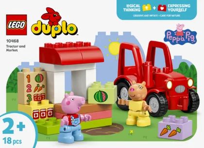 Zabawka Lego Duplo ciągnik i rynek widok 1