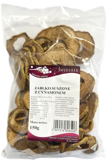 Jabłka suszone z cynamonem widok 1