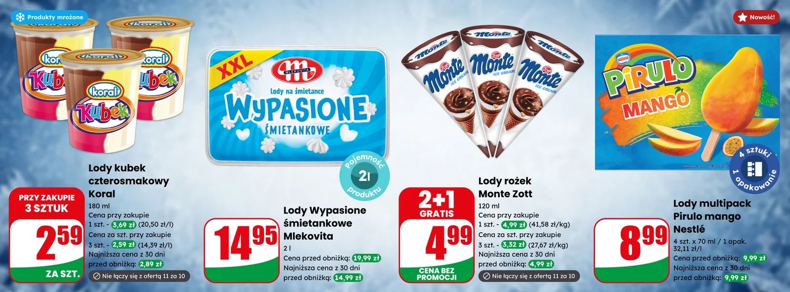 Lody teraz taniej w DINO!