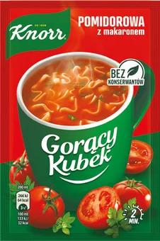 Zupa Gorący Kubek pomidorowa z makaronem Knorr 19g widok 1