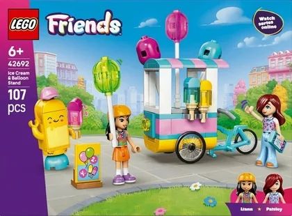 Zabawka Lego Friends stoisko z lodami i balonami widok 1