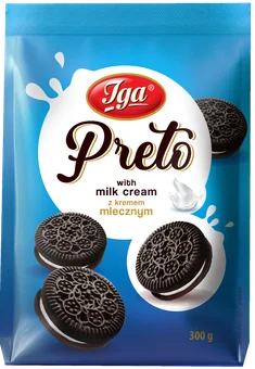 Ciastka kakaowe z kremem mlecznym Preto Iga 300g widok 1