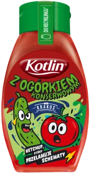 Zdjęcie produktu - Ketchup z ogórkiem konserwowym Kotlin 470g