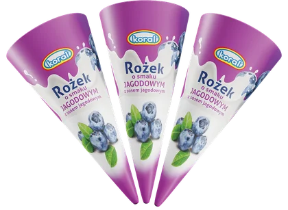 Lody rożek jagodowy Koral 180ml widok 1