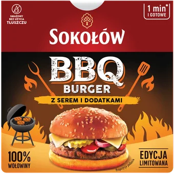 Zdjęcie produktu - Burger BBQ z serem Sokołów 150g