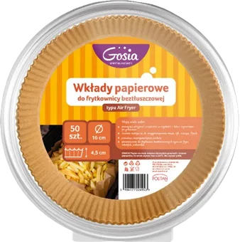 Zdjęcie produktu - Papier do piecz. do air fryer Gosia śr.16cm 50szt