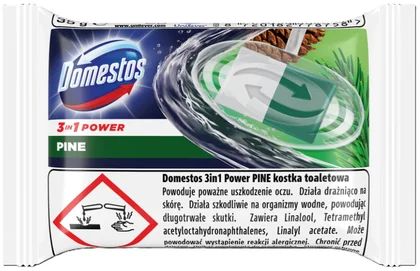 Zdjęcie produktu - Kostka do wc 3w1 pine Domestos zapas 35g