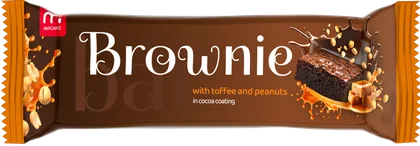 Baton brownie z toffi i orzechami Amicake 45g widok 1