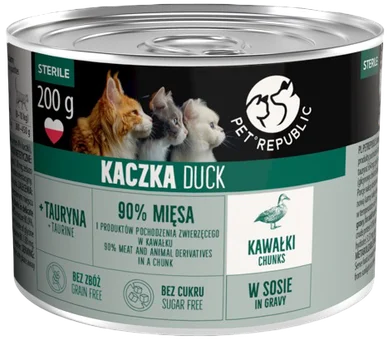 Zdjęcie produktu - Karma dla kota mokra kaczka Pet Republic 200g