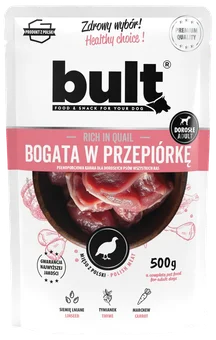 Karma dla psa mokra bogata w przepiórkę Bult 500g widok 1