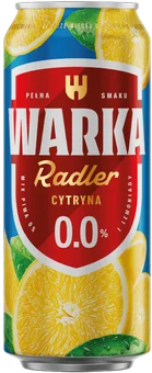 Piwo Warka radler cytryna 0,5l 0% puszka widok główny 