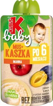 Deser w tubce mus+kasz jabłko śliw Kubuś Baby 100g widok 1