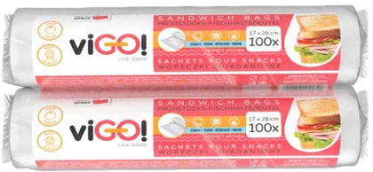Zdjęcie produktu - Woreczki śniadaniowe viGO! 18x28cm 2x100szt
