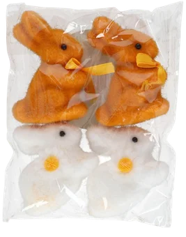 Figurka zając flokowany 4szt WN26 widok 1