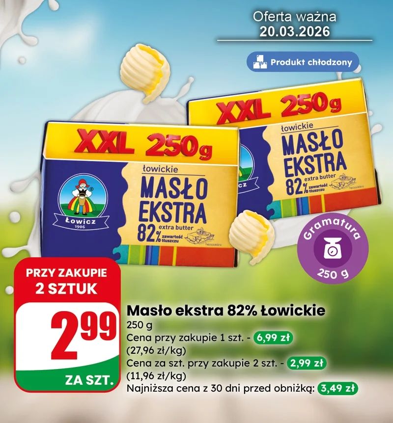 MASŁO EKSTRA 82% ŁOWICKIE TANIEJ RAZEM Z DINO!