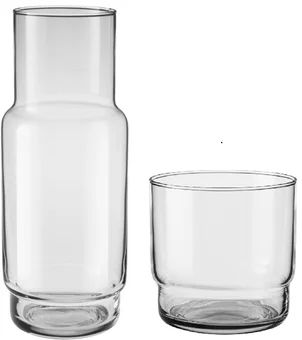 Zdjęcie produktu - Zestaw karafka szklana 1l + szklanka 420ml Nest