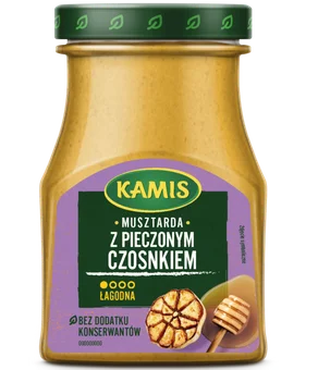 Musztarda z pieczonym czosnkiem i miod. Kamis 185g widok 1