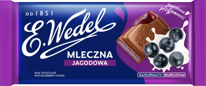 Zdjęcie produktu - Czekolada mleczna jagodowa Wedel 100g